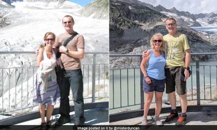 Man’s Pictures Taken 15 Years Apart In Front Of Glacier Show Impact Of Climate Change