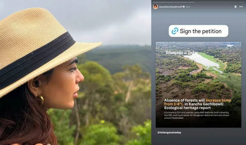 Samantha backs protest against Kancha Gachibowli deforestation, shares climate impact report