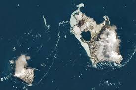 Islands of Fire and Ice Veiled in Cloud