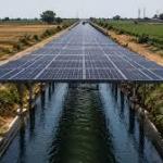 While countries lose water in the heat and dispute land for energy, India places solar panels over irrigation canals to generate electricity, shade the water, and transform agricultural infrastructure into a clean power plant.